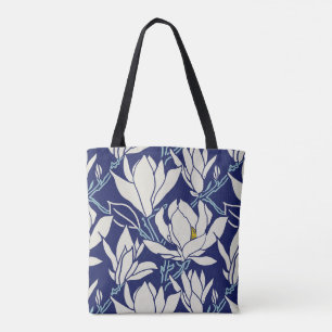 Magnolia-Grafik im Indigo-Muster