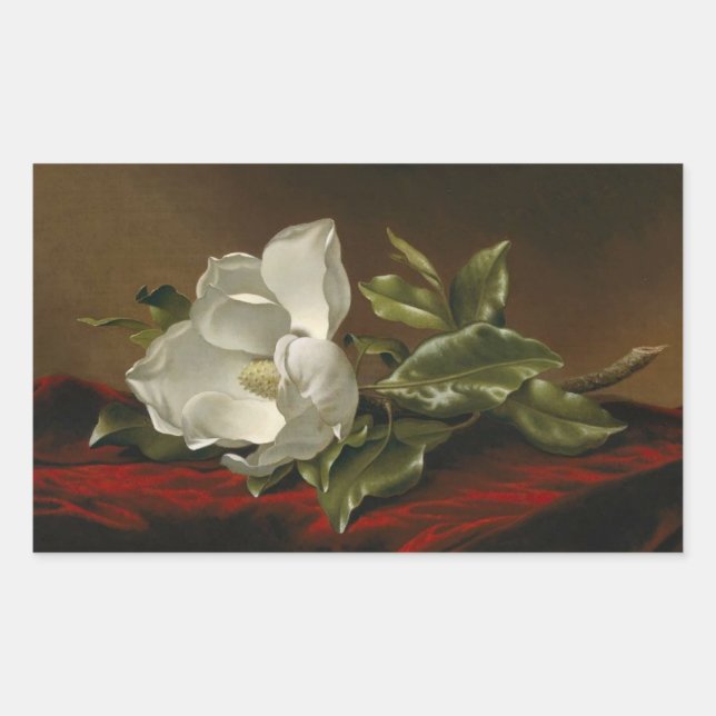 Magnolia Grandiflora von Martin J. Heade, Rechteckiger Aufkleber (Vorderseite)