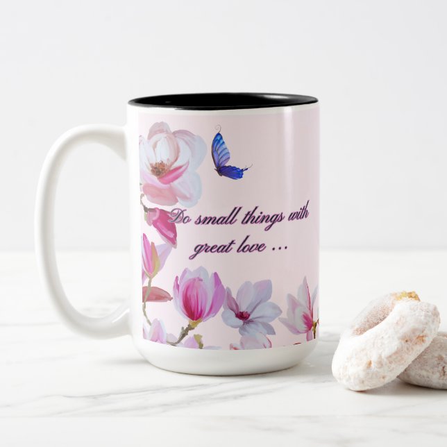Magnolia Große Liebe Zweifarbige Tasse (Mit Donut)