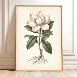 Magnolia Home Dekor Botanischer Leinwanddruck Poster