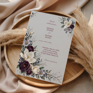 Magnolia Light trifft auf Aubergine Romance Einladung