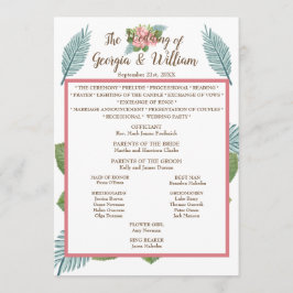 Magnolia Lilies Bouquet Wedding Program Chart