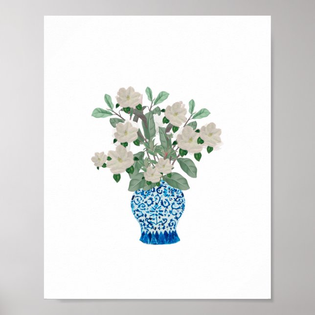 Magnolia Magnolias Blue Ginger Jars Jar Poster (Vorne)