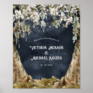 Magnolia & Moss Wedding Begrüßungszeichen Poster