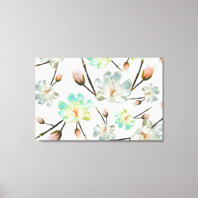 Magnolia Muster Canvas Print Leinwanddruck (Vorderseite)