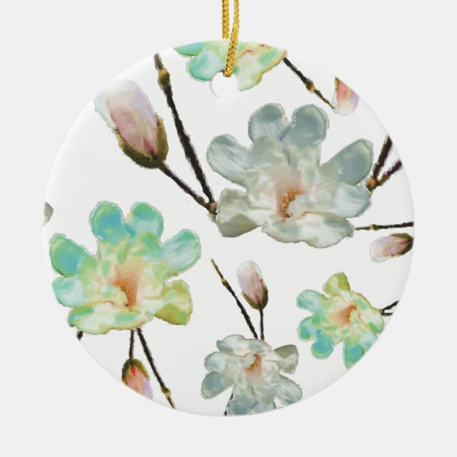 Magnolia Muster Circle Ornament (Vorne)