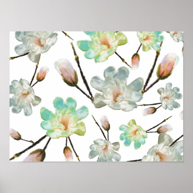 Magnolia Pattern Poster (Vorne)