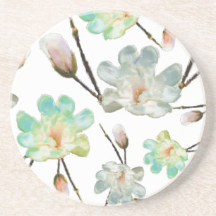 Magnolia Pattern Sandstone Untersetzer