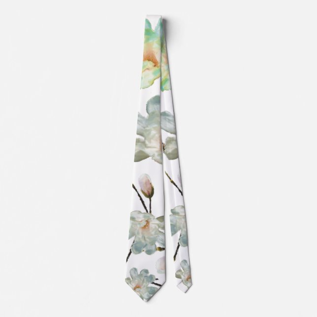 Magnolia Pattern Tie Krawatte (Vorderseite)
