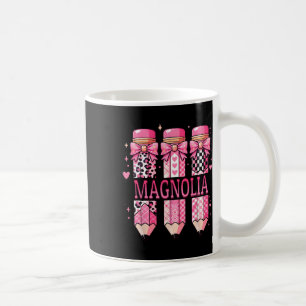 Magnolia personalisierter Name Bleistift Zurück zu Kaffeetasse