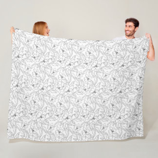 Magnolia-print fleece blanket