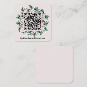 Magnolia QR Code mit Hochzeitswebsite Begleitkarte