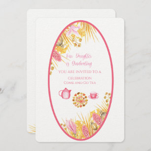 Magnolia Rahmen unsere Tochter ist Leinen Geschlos Einladung