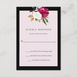 Magnolia | Reaktion auf Hochzeiten rot RSVP Karte