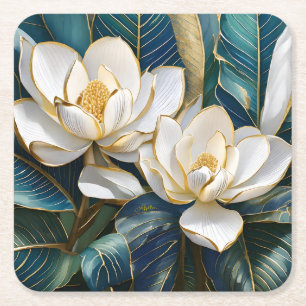 Magnolia Rechteckiger Pappuntersetzer