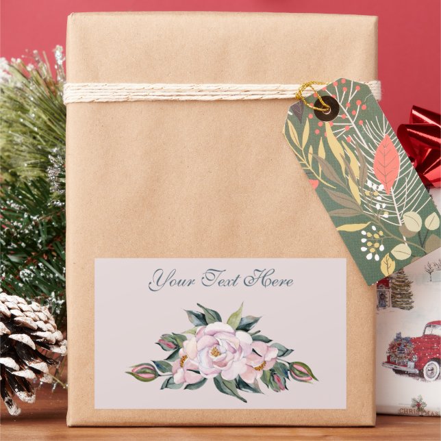 Magnolia Rosa Blume im Vollblut Rechteckiger Aufkleber (Feiertag)