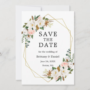 Magnolia Rosa Rosen Gold Save The Date