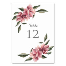 Magnolia Rosa und Blütentische Tischkarte