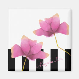 Magnolia Rosé Modern Floral Design Küche Magnet