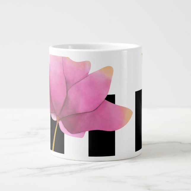 Magnolia Rosé Modernes Blumendesign Jumbo-Tasse (Vorderseite)