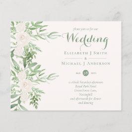 Magnolia Sage Green Floral Wedding lädt das Budget