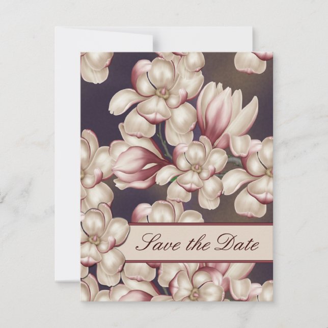 Magnolia Save the Date Wedding Magnolia Einladung (Vorderseite)