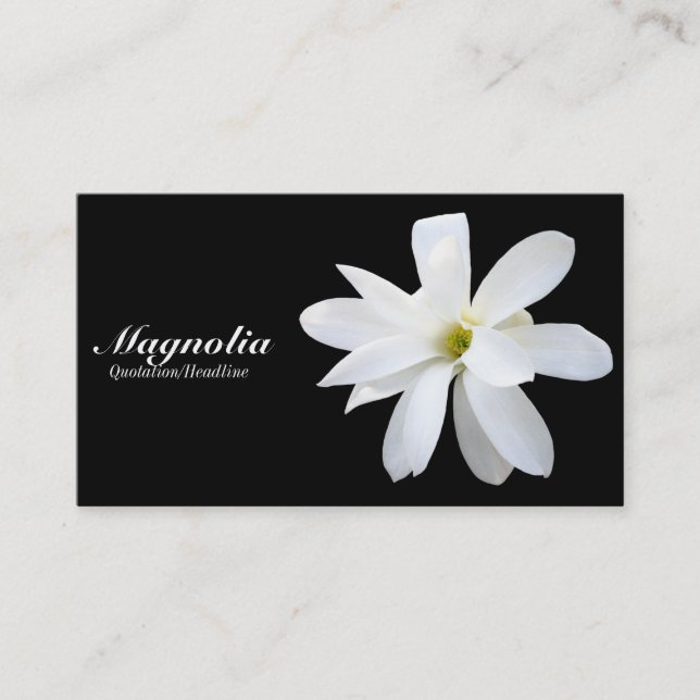 Magnolia - Schwarz Visitenkarte (Vorderseite)