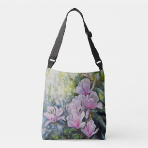 Magnolia Serenity – Florale Kunst von Lukian Tragetaschen Mit Langen Trägern
