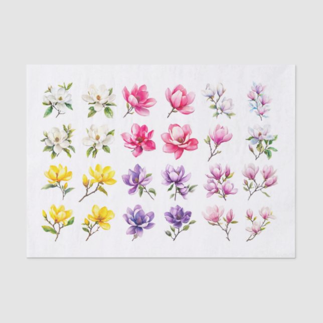 Magnolia-Sortiment Dekoupage Seidenpapier (Vorderseite)