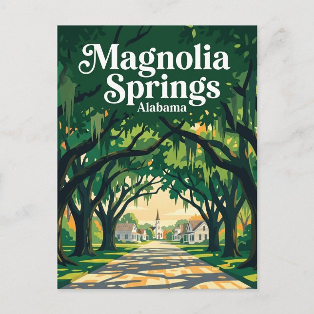 Magnolia Springs USA Postkarte (Vorderseite)