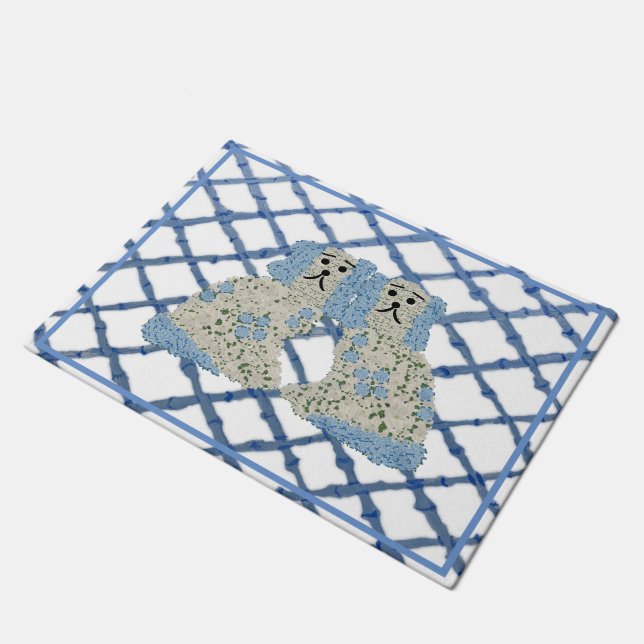 Magnolia Staffordshire Dogs Ginger Jars Fußmatte (Schrägansicht)