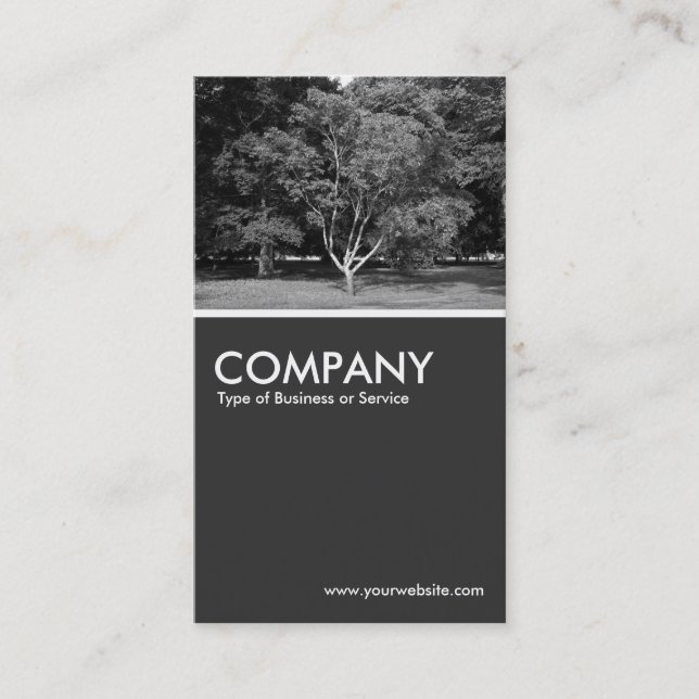 Magnolia Tree BW - 80pc Gray Visitenkarte (Vorderseite)