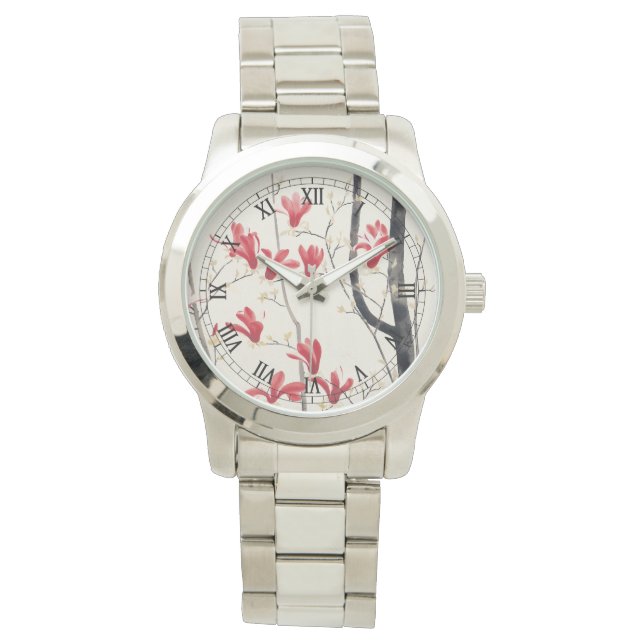 Magnolia Tree by Kobayashi Kokei, japanische Kunst Armbanduhr (Vorderseite)