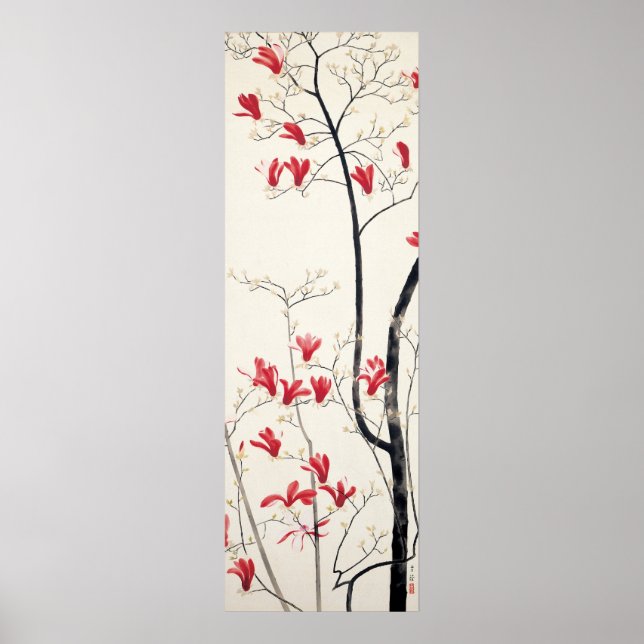 Magnolia Tree by Kobayashi Kokei, japanische Kunst Poster (Vorne)