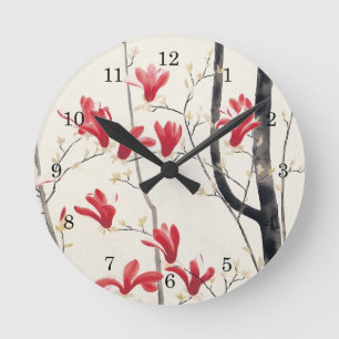 Magnolia Tree by Kobayashi Kokei, japanische Kunst Runde Wanduhr