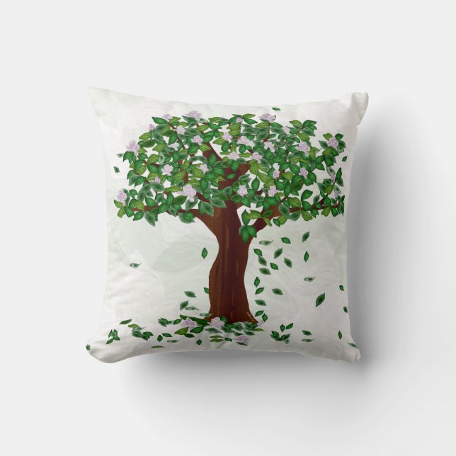 Magnolia Tree Throw Kissen (Vorderseite)