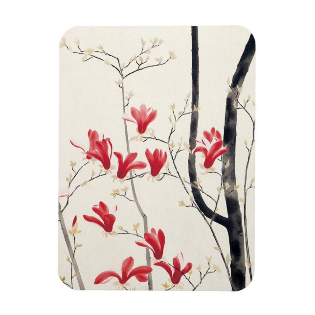 Magnolia Tree von Kobayashi Kokei, Vintage Natur Magnet (Vertikal)