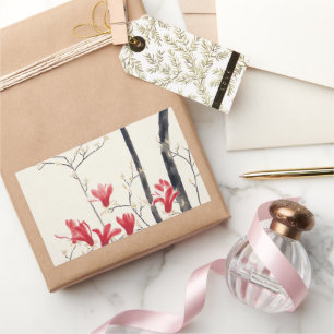 Magnolia Tree von Kobayashi Kokei, Vintage Natur Rechteckiger Aufkleber