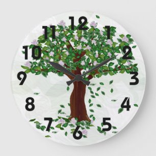 Magnolia Tree Wall Clock Große Wanduhr