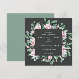Magnolia und Eukalyptus | Square Wedding Einladung