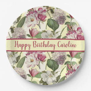 Magnolia und Hydrangea Blume Süd Pappteller