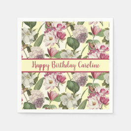 Magnolia und Hydrangea Blume Süd Serviette