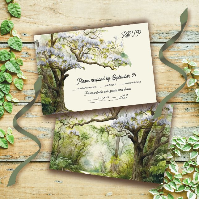 Magnolia und Moss Wedding RSVP Wahlkarte Einladung (Von Creator hochgeladen)