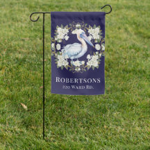 Magnolia und Pelican Personalisiert Garden Flag