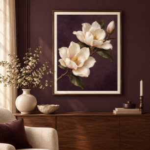 Magnolia-Velours-Kunststudie Poster