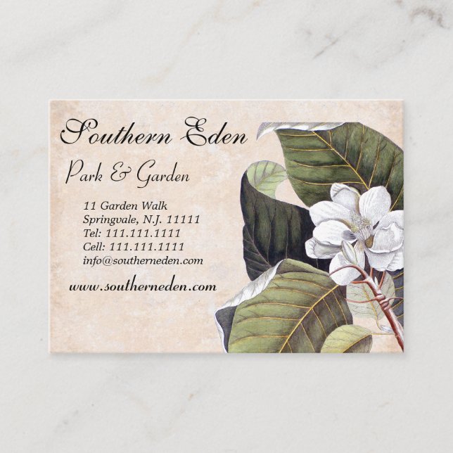 Magnolia Vintag Garden Visitenkarte (Vorderseite)