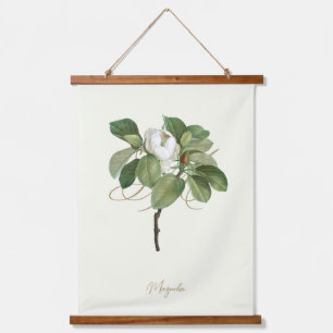 Magnolia Vintag Illustration Wandteppich Mit Holzrahmen