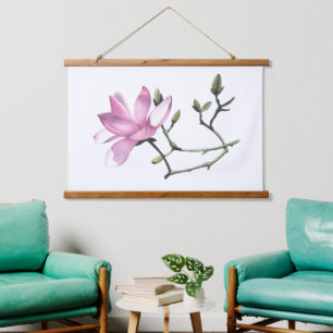 Magnolia Wandteppich Mit Holzrahmen