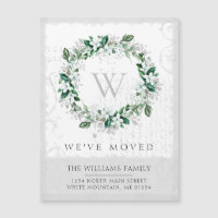 Magnolia Watercolor Floral Wreath Monogram Moving