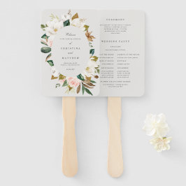 Magnolia Wedding Program Fan Fächer